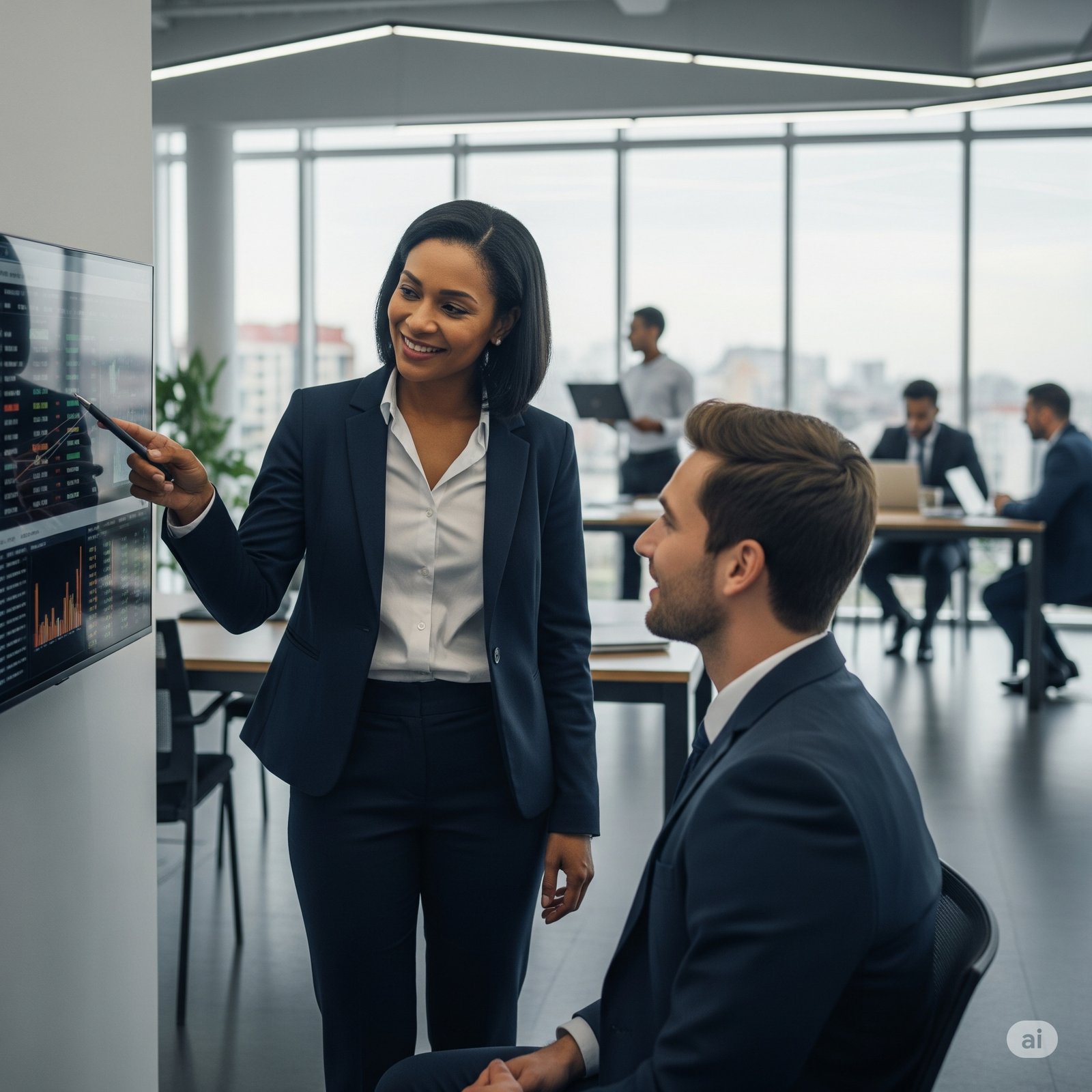 Consultor aplicando técnicas de consultoria financeira online